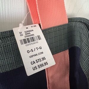 Victoria's Secret Coral and Charcoal Tote